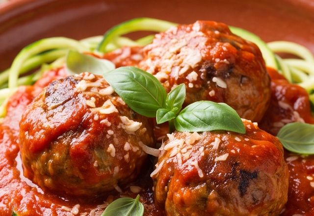 Albóndigas con spaghettis de zucchini